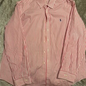 Polo Ralph Lauren Red Striped Dress Shirt